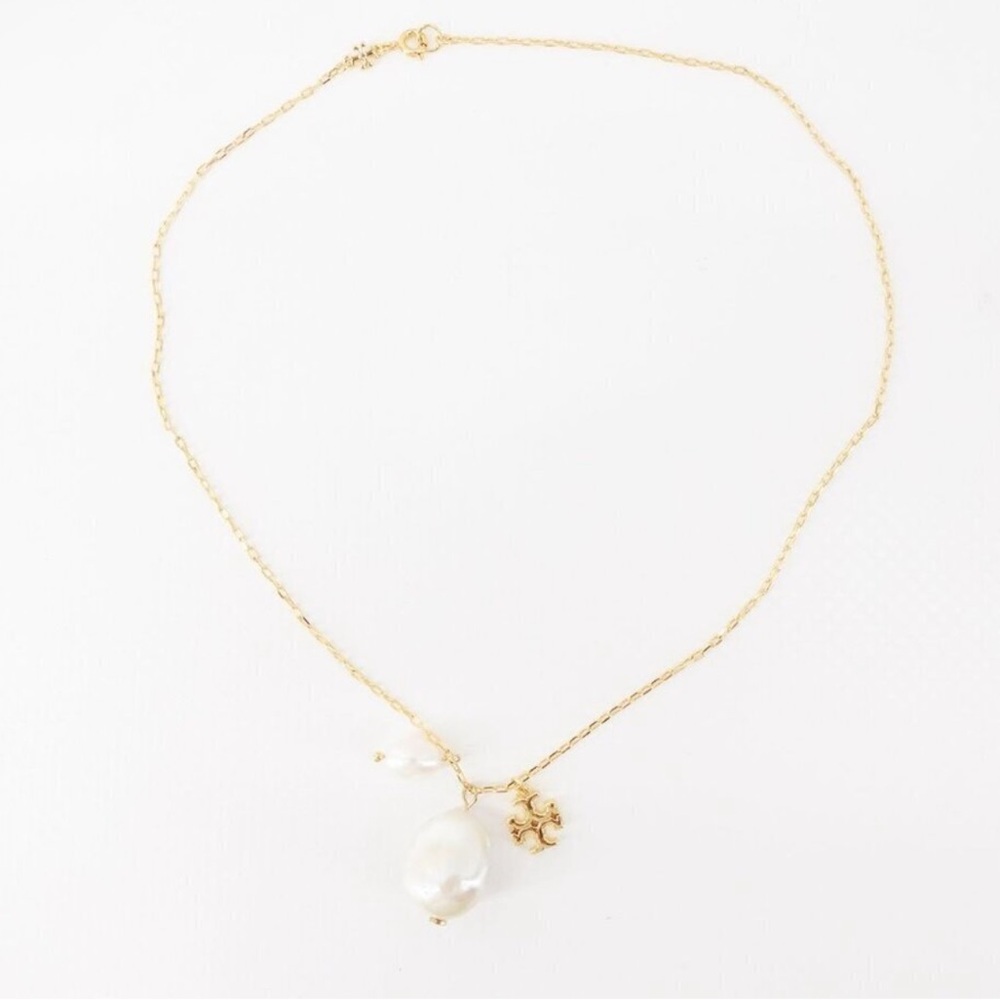 Tory Burch Kira Pearl Necklace Gold/ Ivory OS $139